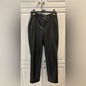 Aritzia Babaton Black Faux Leather Straight Leg Pants Size 8US